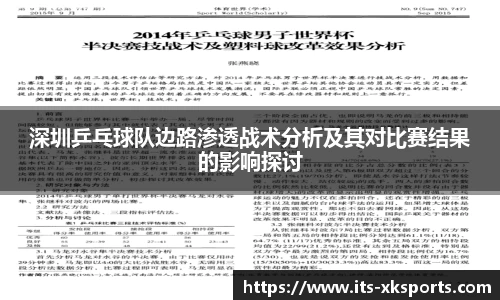 深圳乒乓球队边路渗透战术分析及其对比赛结果的影响探讨